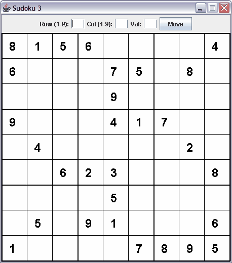 sample sudoku puzzle